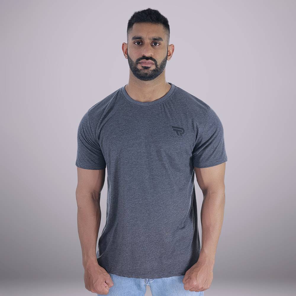 Breathable Charcoal T-Shirt with Logo