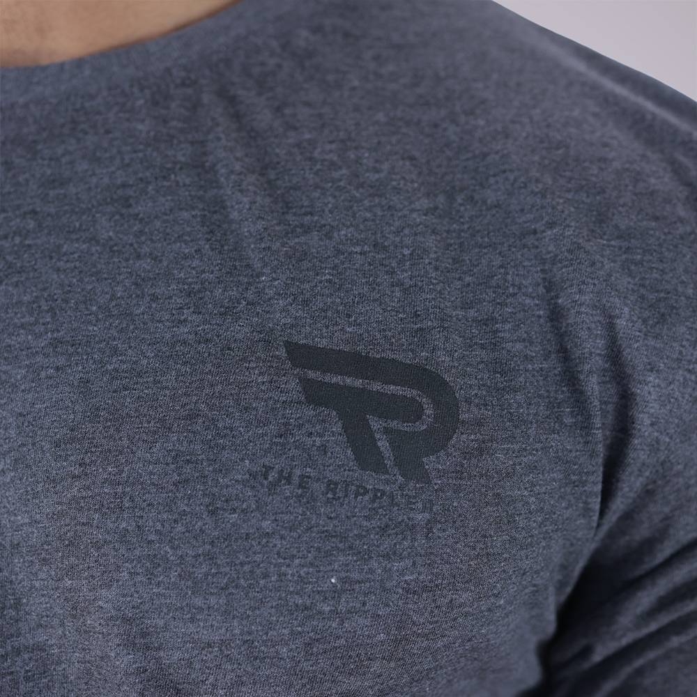 Breathable Charcoal T-Shirt with Logo