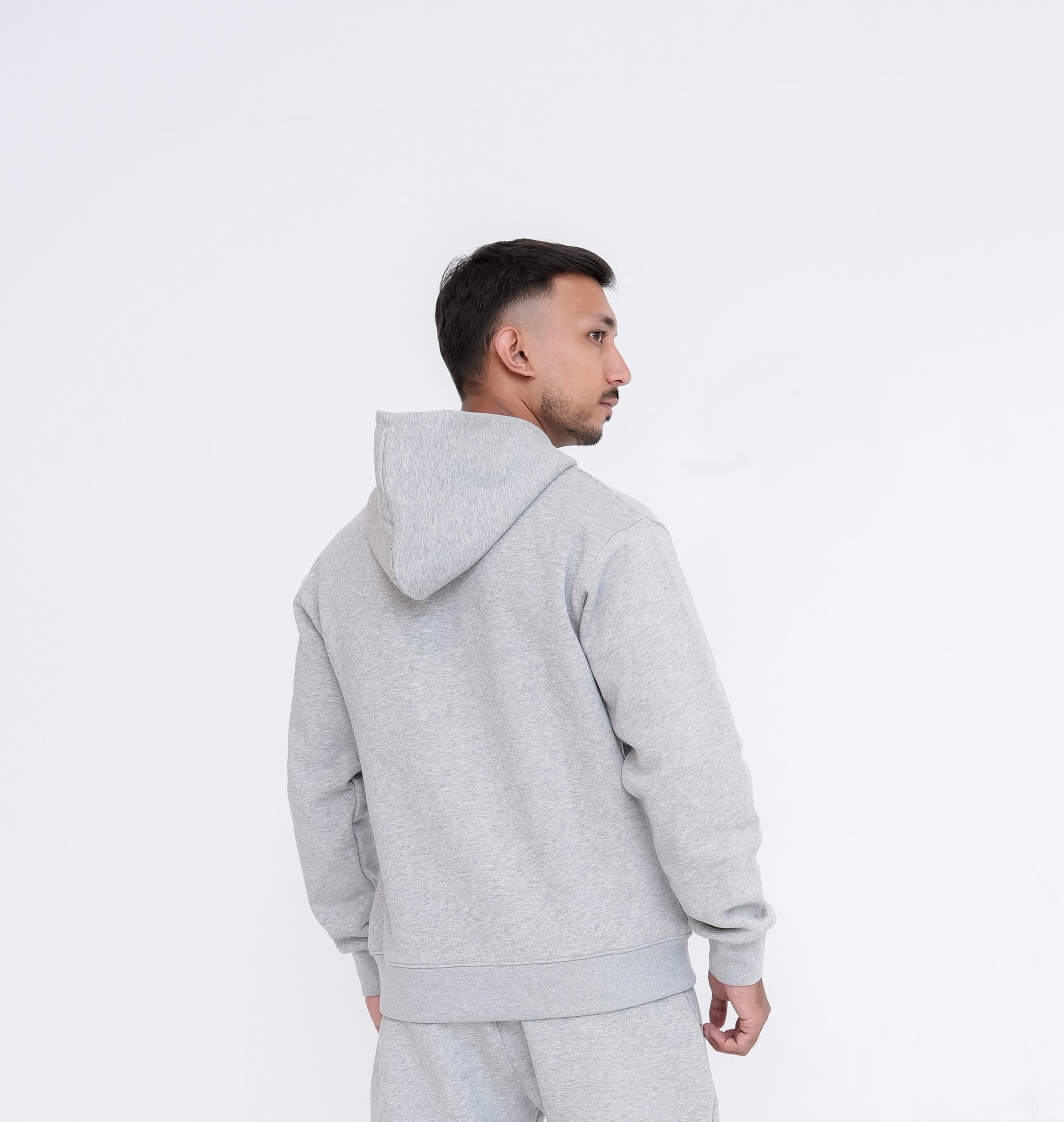 Basic Grey Hoodie With Logo