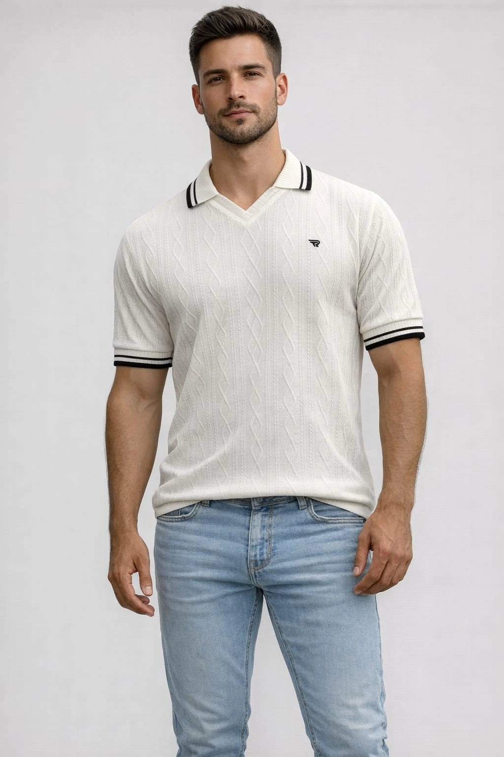 Off white Premium Knitted Polo