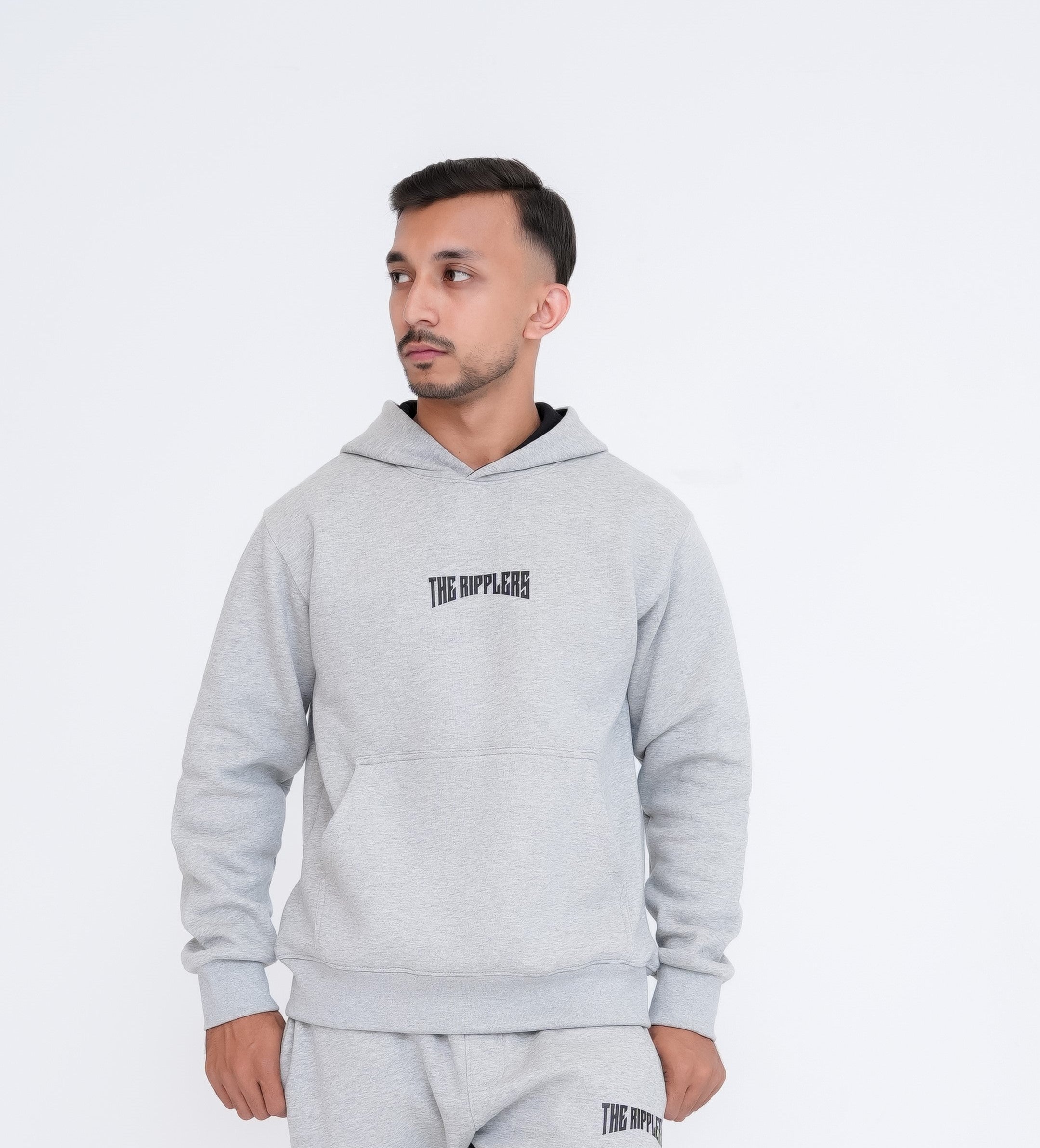 Basic Grey Hoodie With Logo