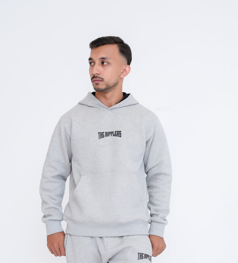Basic Grey Hoodie With Logo