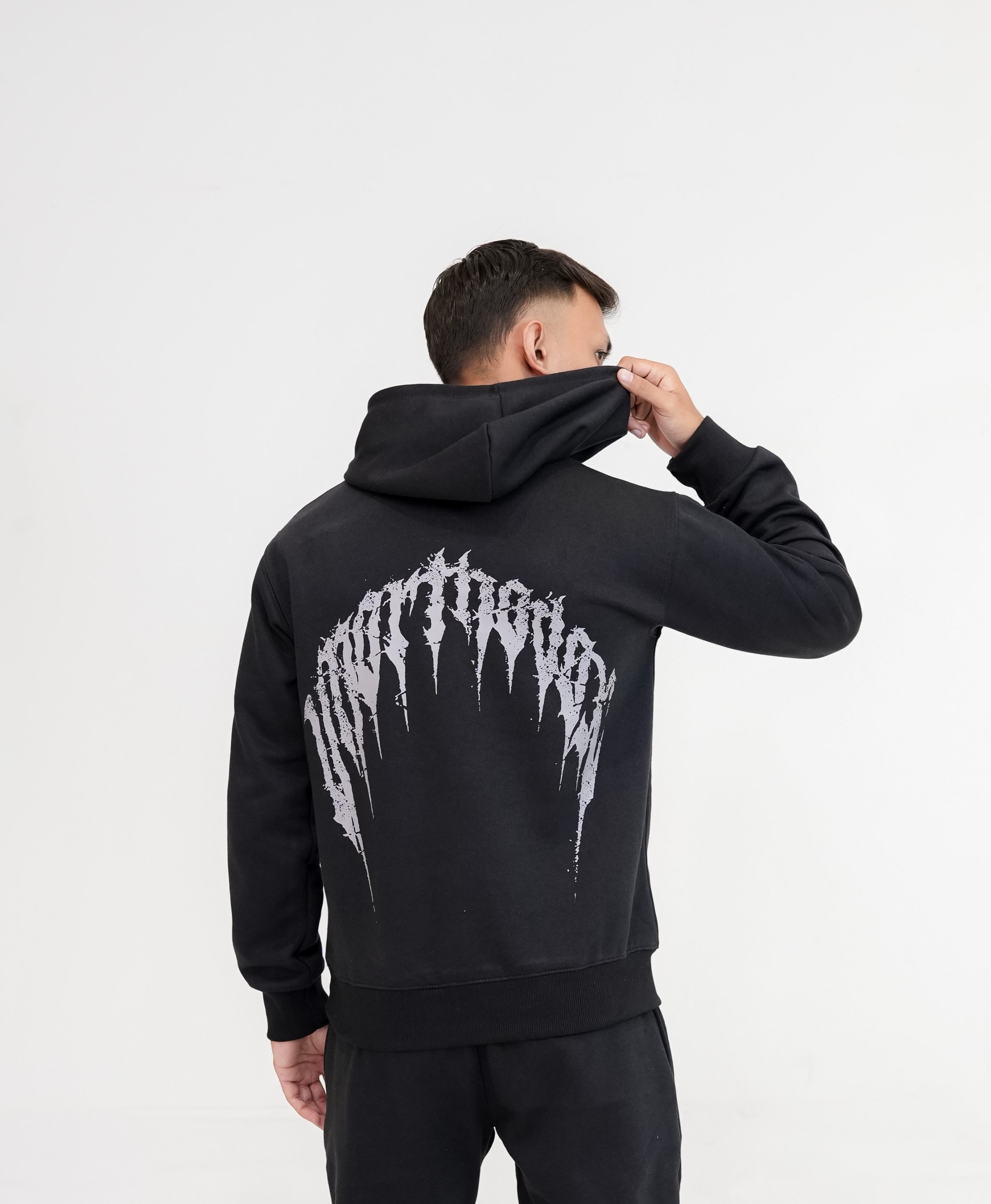 Dragon Printed Hoodie - Black