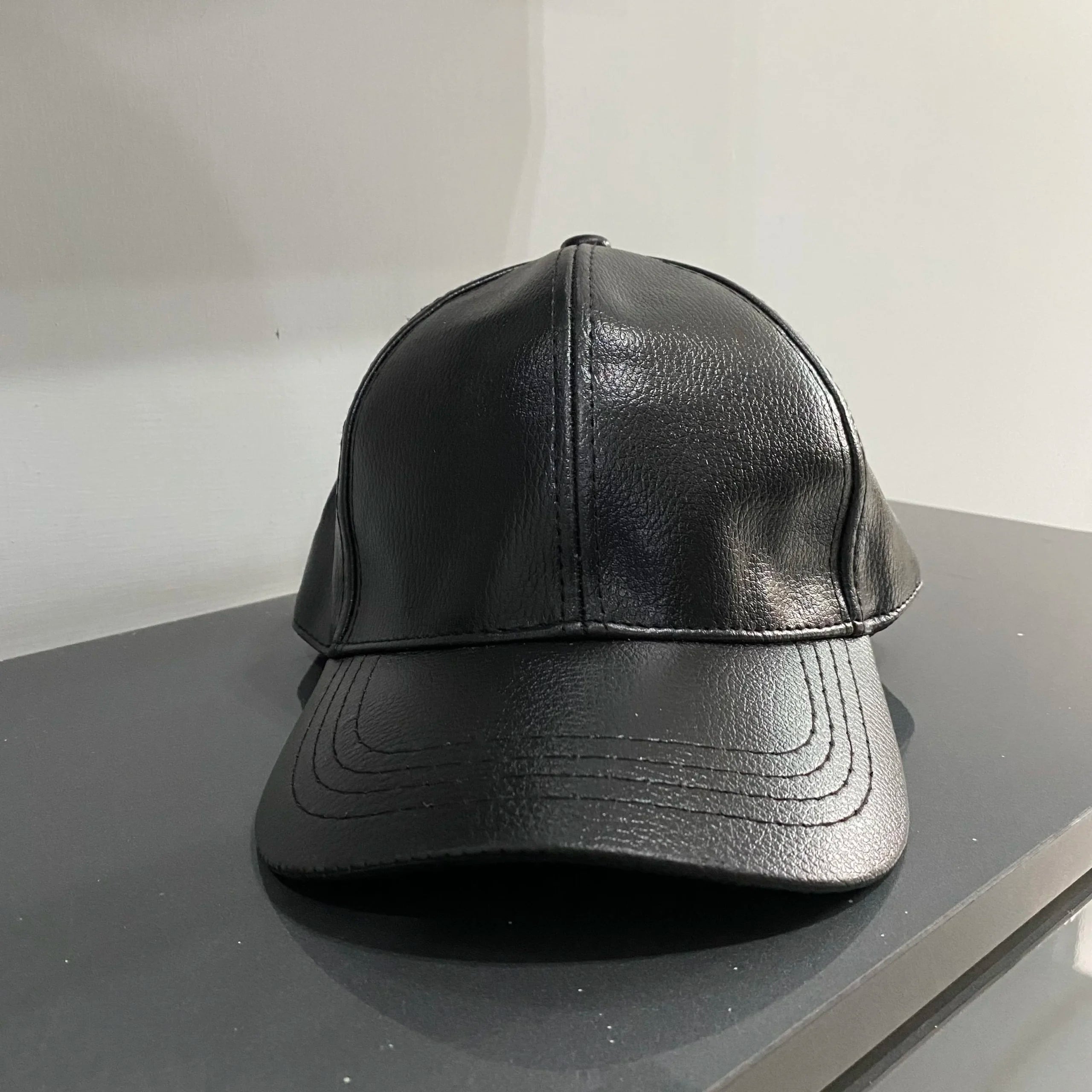 Black Leather Cap